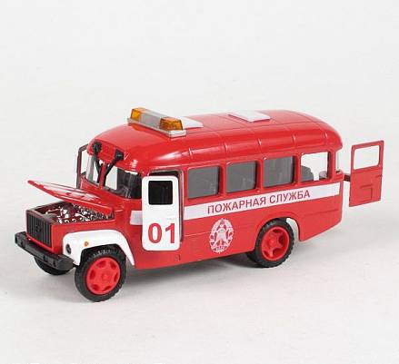 Машина металлическая инерционная - КАВЗ - Пожарная служба со светом и звуком 